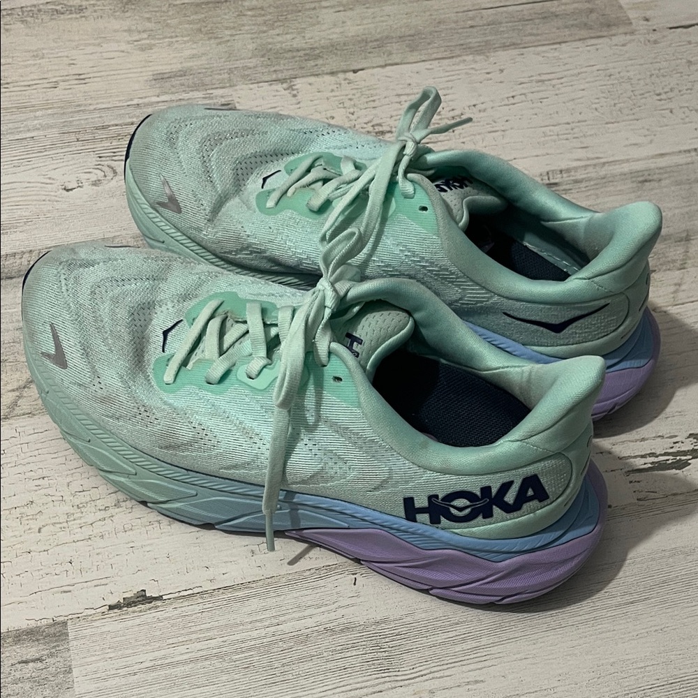 Hoka Women's Arahi 6 Mint and Lavender Running Shoes Size 7 - Picture 5 of 11